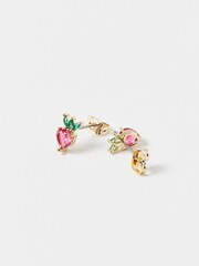 Oliver Bonas Red Sierra Strawberry Stud Earrings - Image 3 of 6