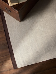 The Set Natural Cotton Woven Herringbone Plain Rug - Image 1 of 1