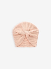Peach Pink/Gold Sparkle Baby Knitted Turban Hat (0mths-3yrs) - Image 1 of 2