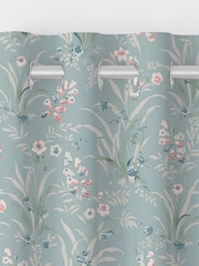 Laura Ashley Dark Duck Egg Blue Mosedale Posy Made to Measure 100% Cotton Curtains - Image 5 of 6