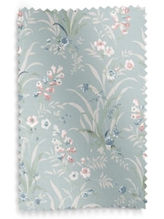 Laura Ashley Dark Duck Egg Blue Mosedale Posy Made to Measure 100% Cotton Curtains - Image 6 of 6