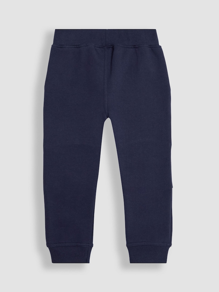 JoJo Maman Bébé Navy Blue Highland Cow Appliqué Pet in Pocket Knee Joggers - Image 2 of 3