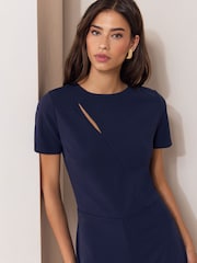 Lipsy Navy Sleeve Splice Jumpsuit - Image 2 of 5