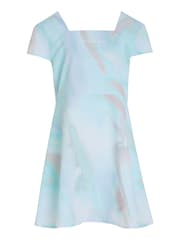 Calvin Klein Blue Tye Dye Square Neck Dress - Image 4 of 6