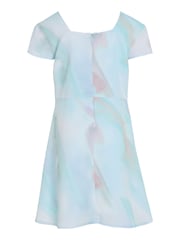 Calvin Klein Blue Tye Dye Square Neck Dress - Image 5 of 6