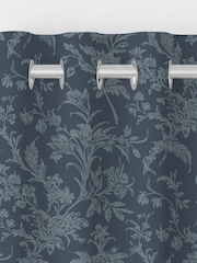 Laura Ashley Midnight Navy Blue Lloyd Made to Measure 100% Cotton Curtains - Image 7 of 9