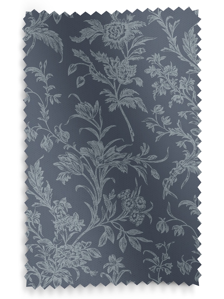 Laura Ashley Midnight Navy Blue Lloyd Made to Measure 100% Cotton Curtains - Image 9 of 9