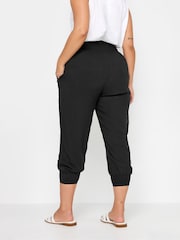 Yours Curve Black Shirred Harem Trousers - Image 3 of 5