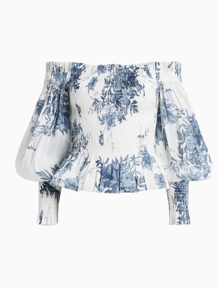 AllSaints Blue Lara Dekorah Top - Image 6 of 6 AllSaints Blue Lara Dekorah Top - Image 6 of 6