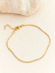 Gold Plated Sterling Silver Sleek Snake Chain Bracelet - Image 2 of 4