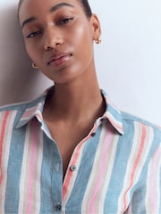 Boden Blue Short Sleeve Linen Shirt - Image 2 of 6