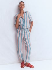 Boden Blue Short Sleeve Linen Shirt - Image 5 of 6