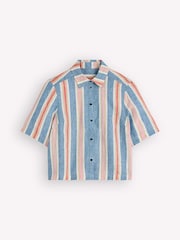 Boden Blue Short Sleeve Linen Shirt - Image 6 of 6