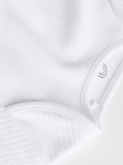 White Long Sleeve Rib Baby Bodysuits 5 Pack - Image 6 of 8