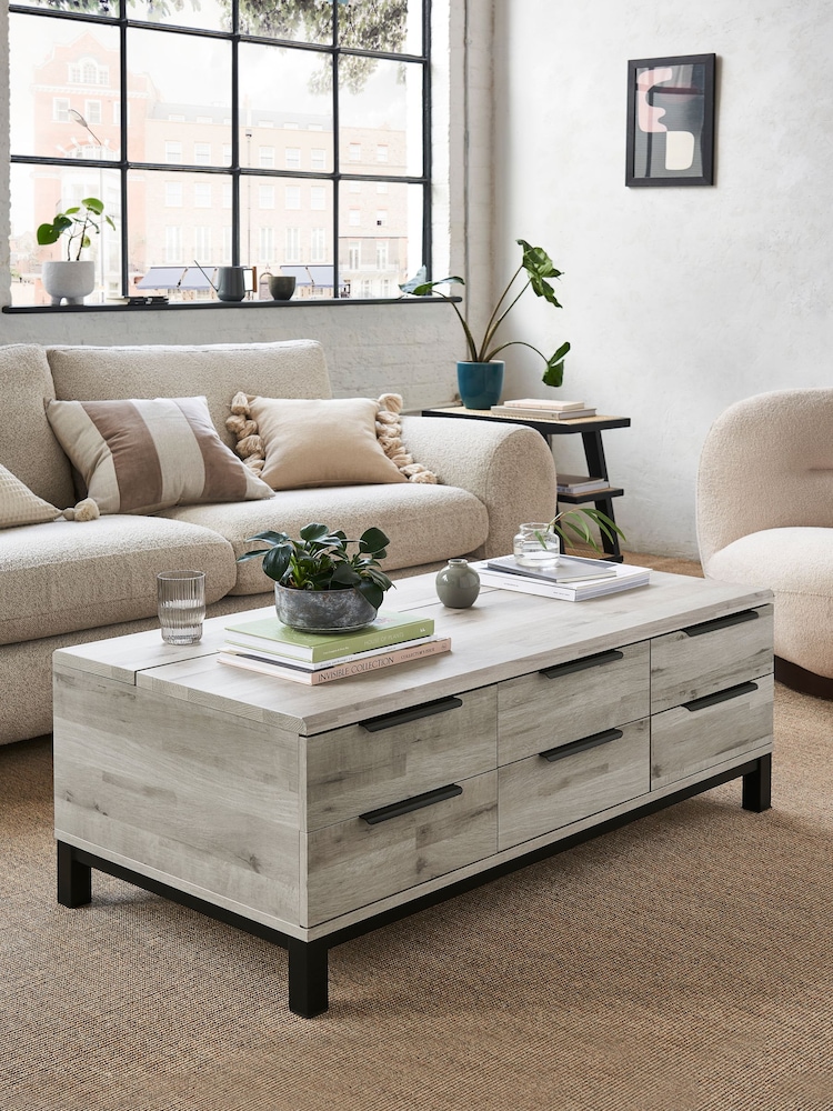 Grey Bronx Large Coffee Table With Drawers - Image 1 of 10