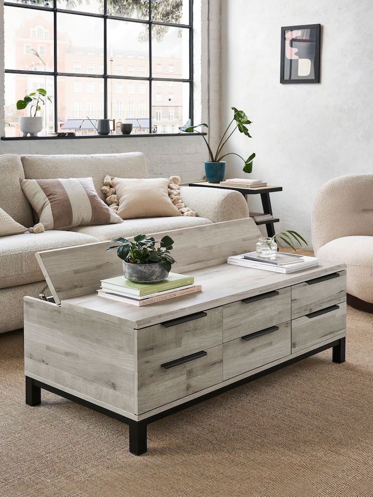 Grey Bronx Large Coffee Table With Drawers - Image 2 of 10