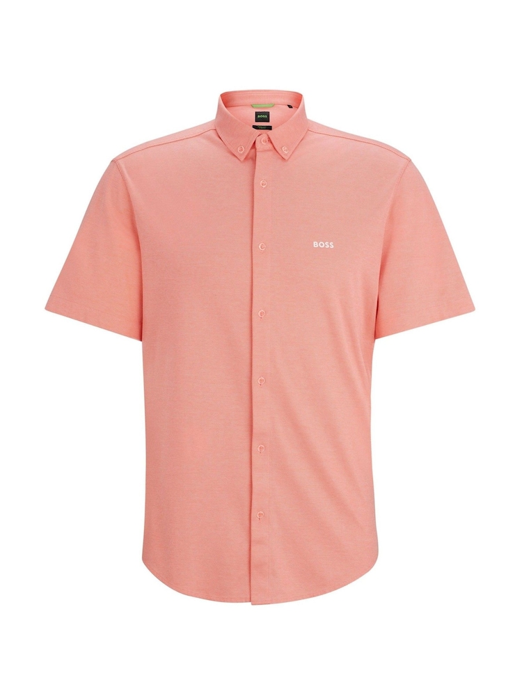 BOSS Pink Regular Fit 100% Cotton Pique Short Sleeve Shirt - Image 6 of 6 BOSS Pink Regular Fit 100% Cotton Pique Short Sleeve Shirt - Image 6 of 6