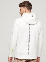Blanco - Sudadera deportiva holgada con capucha con logo Tech de Superdry - Imagen 2 de 3