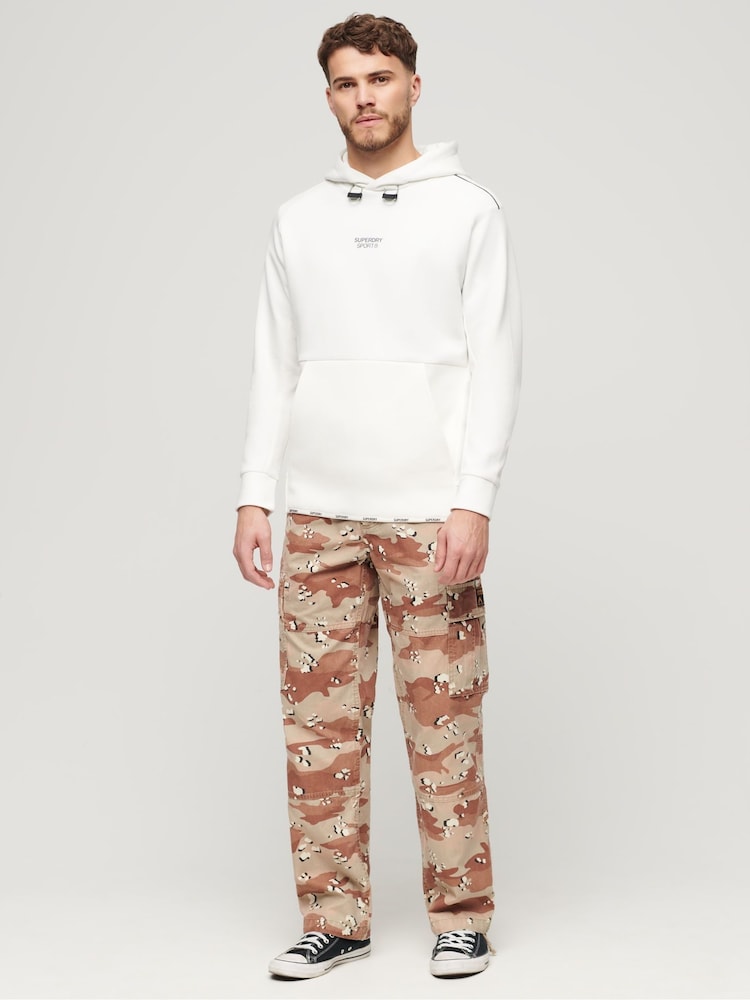 Blanco - Sudadera deportiva holgada con capucha con logo Tech de Superdry - Imagen 3 de 3
