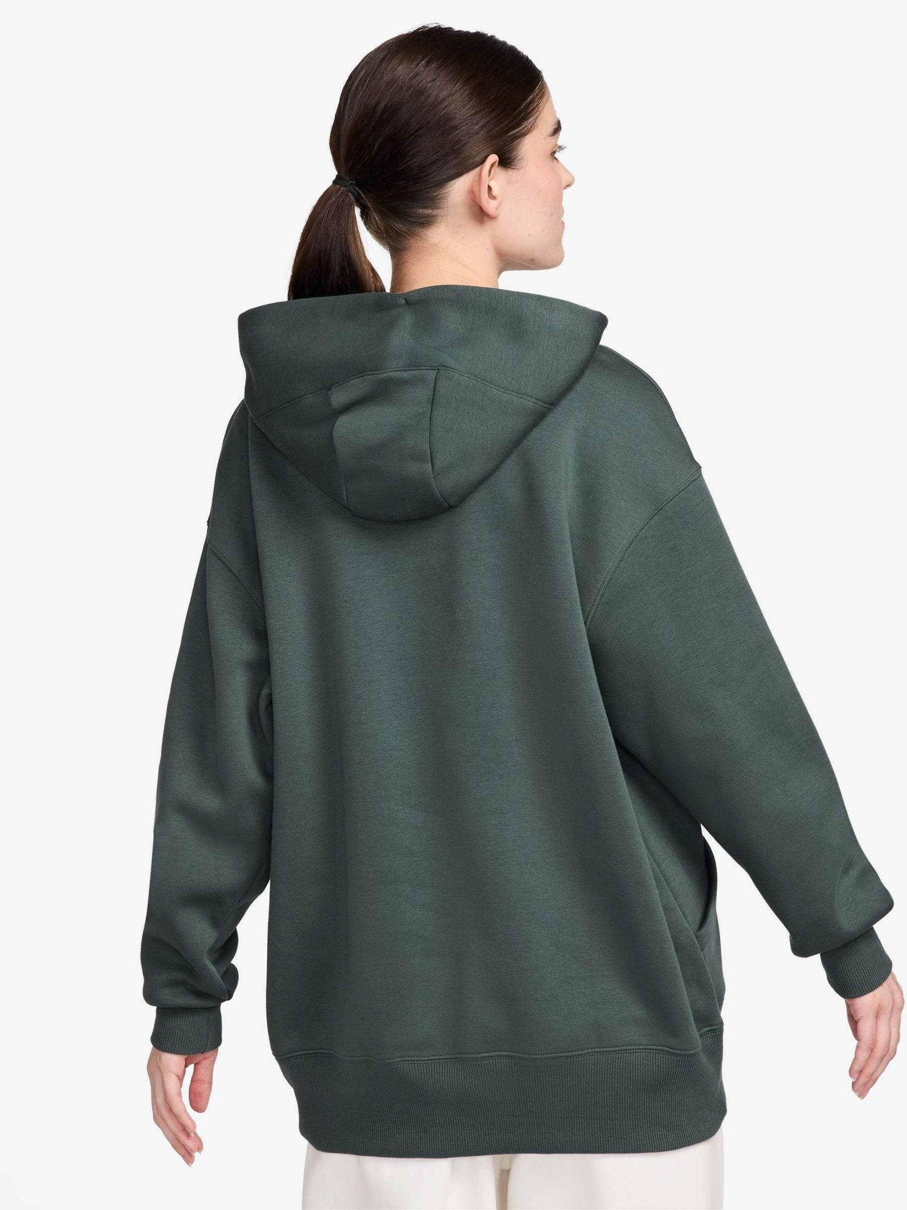 nike mini metallic swoosh oversized pastel green hoodie