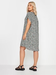 Yours Curve Black Ditsy Floral Print Shift Dress - Image 3 of 5