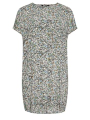 Yours Curve Black Ditsy Floral Print Shift Dress - Image 5 of 5