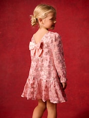 Baker by Ted Baker Gold All Over Sequin Bow Back Dress - Image 2 of 9