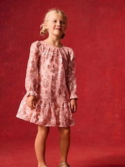 Baker by Ted Baker Gold All Over Sequin Bow Back Dress - Image 5 of 9