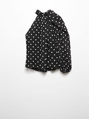 Mango Black Asymmetrical Printed Blouse - Image 5 of 6