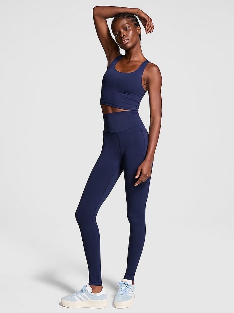 Victoria's Secret PINK Midnight Navy Blue Relay Compression Leggings - Image 1 of 3