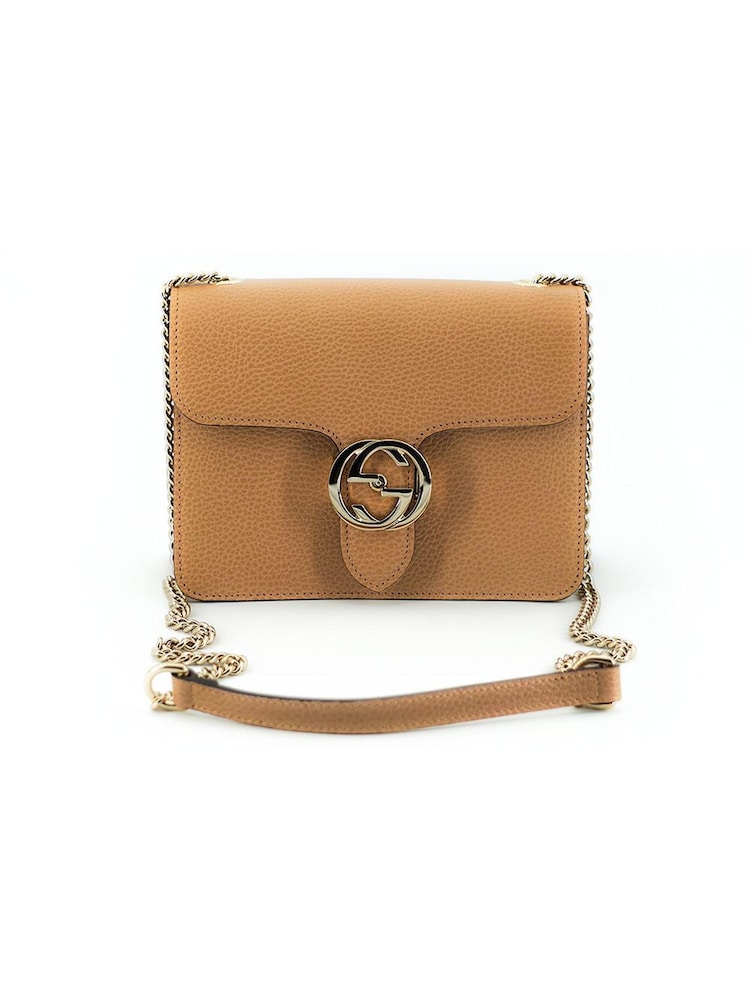 Gucci Beige Calf Leather Dollar Brown Shoulder Bag - Image 1 of 5