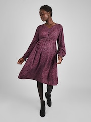 JoJo Maman Bébé Pink V-Neck Maternity Mini Dress - Image 1 of 5