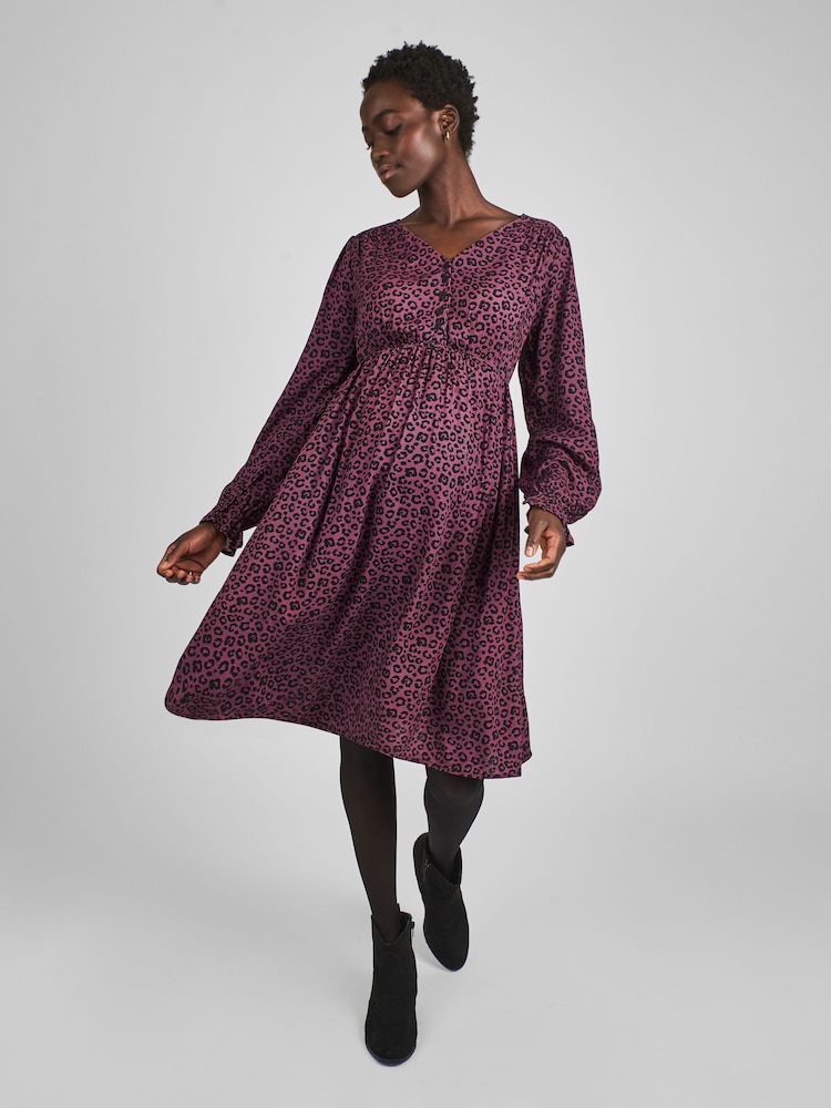 JoJo Maman Bébé Pink V-Neck Maternity Mini Dress - Image 1 of 5