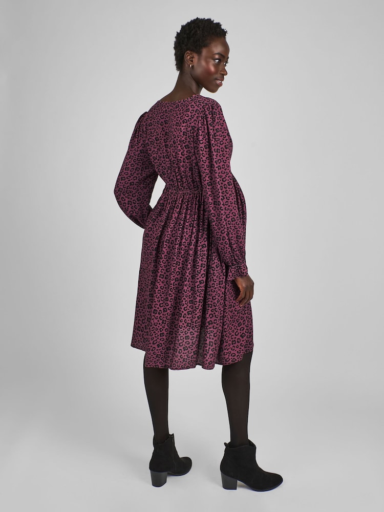 JoJo Maman Bébé Pink V-Neck Maternity Mini Dress - Image 2 of 5