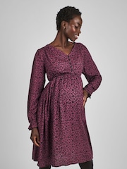 JoJo Maman Bébé Pink V-Neck Maternity Mini Dress - Image 3 of 5