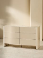MADE.COM Ecru White Eleni 6 Drawer Wide Chest of Drawers - Image 3 of 4