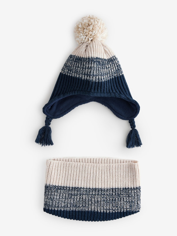 Monochrome Inca Hat & Snood Set (1-13yrs) - Image 1 of 2 Monochrome Inca Hat & Snood Set (1-13yrs) - Image 1 of 2