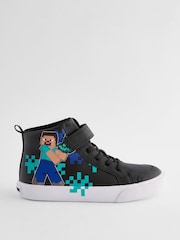 Black Minecraft Elastic Lace High Top Trainers - Image 2 of 5