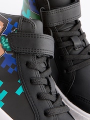 Black Minecraft Elastic Lace High Top Trainers - Image 5 of 5