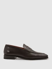 Темно-коричневый - Reiss Gartlett Leather Saddle лоферы - Image 1 of 5