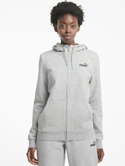 Puma Grey Womens Essentials Full Zip Hoodie - Image 1 of 4