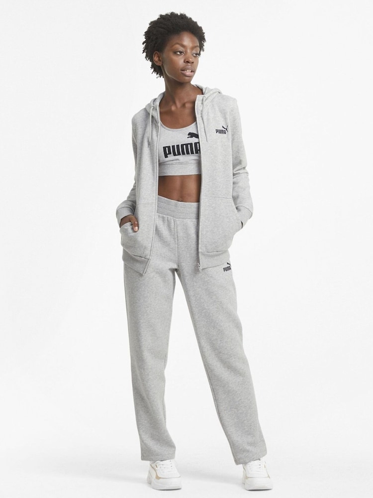 Puma Grey Womens Essentials Full Zip Hoodie - Image 2 of 4