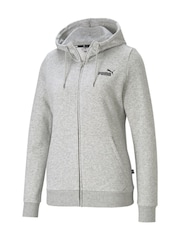 Puma Grey Womens Essentials Full Zip Hoodie - Image 3 of 4