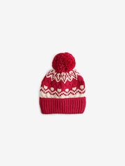 Red Fairisle Pattern Pom Hat (3mths-16yrs) - Image 1 of 2