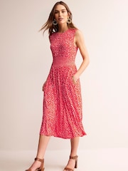 Boden Red Thea Sleeveless Midi Dress - Image 1 of 5