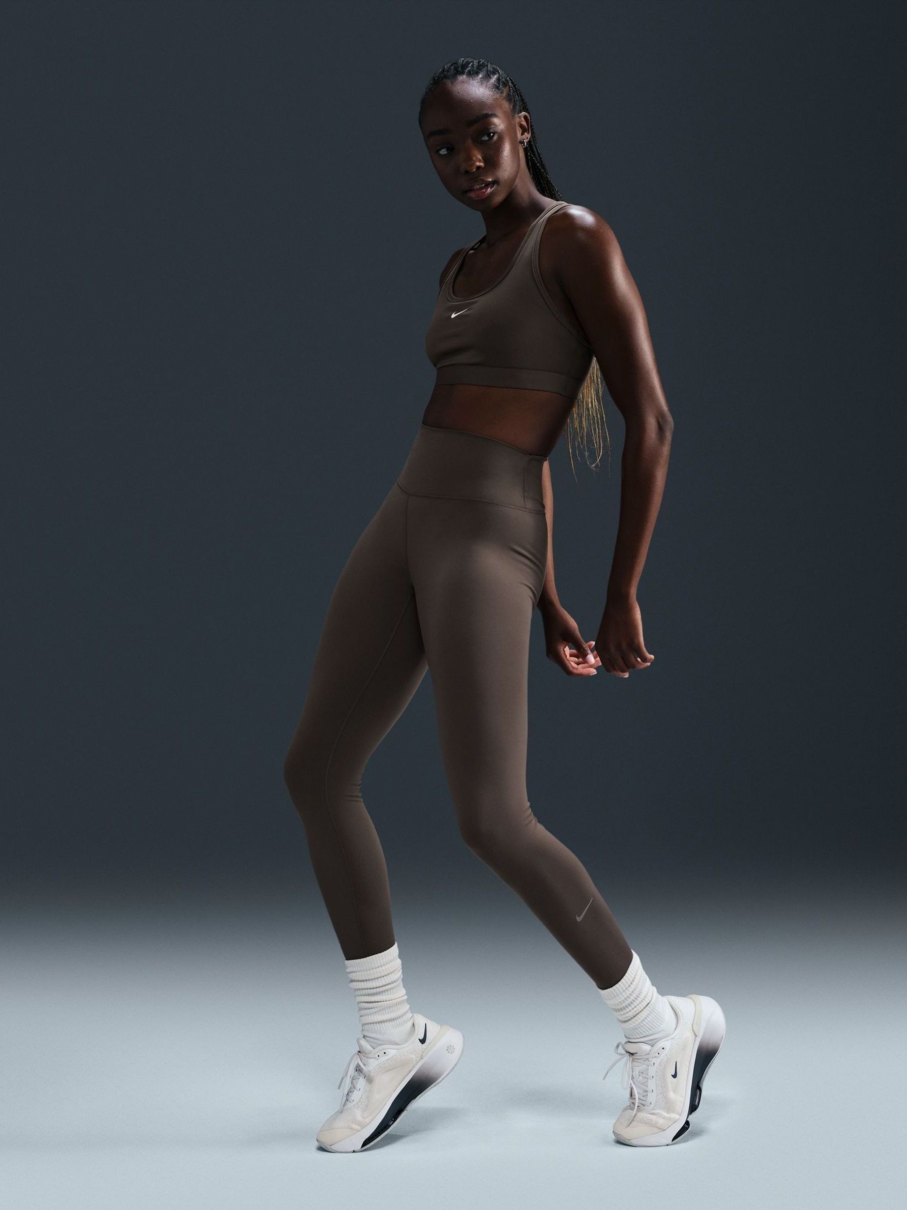 Buy Nike Taupe Brown One High Waisted Full Length Leggings from Next Luxembourg