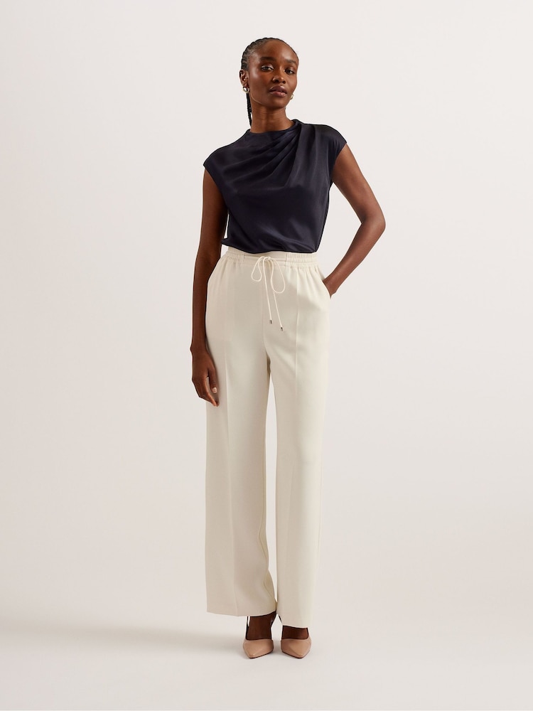 Ted Baker Cream Liliaah Wide Leg Trousers - Image 1 of 5
