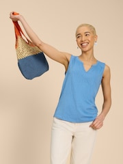 White Stuff Blue 100% Cotton Laila Vest - Image 1 of 7