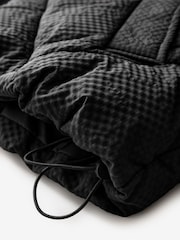Black Shower Resistant Textured Padded Hooded Jacket - Image 9 of 9