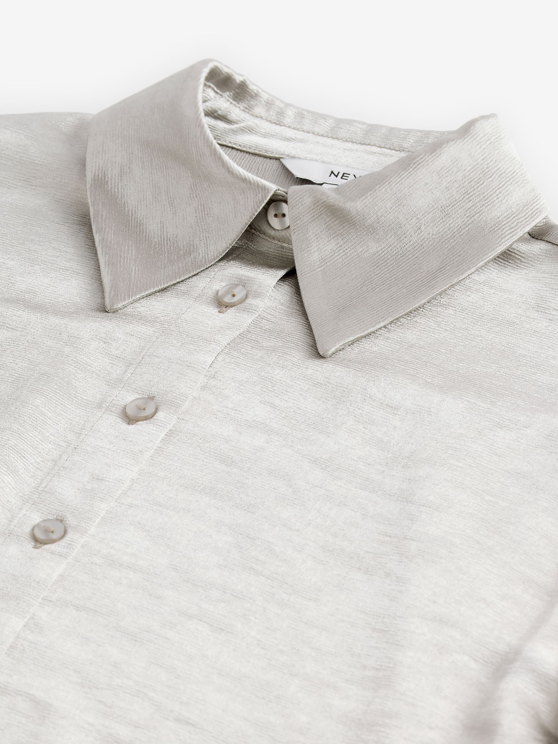Buy Silver Textured Metallic Satin Shirt from Next Luxembourg